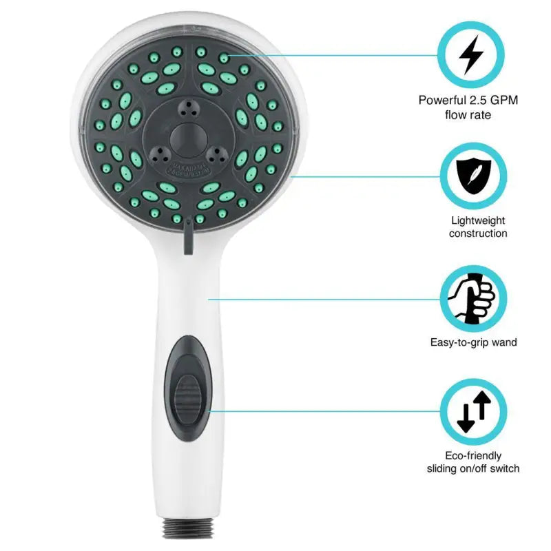 "DF-SA432-WT Dura Faucet Bath Tub & Shower with powerful 2.5 GPM flow rate, lightweight construction, easy-to-grip wand, and eco-friendly sliding on/off switch"