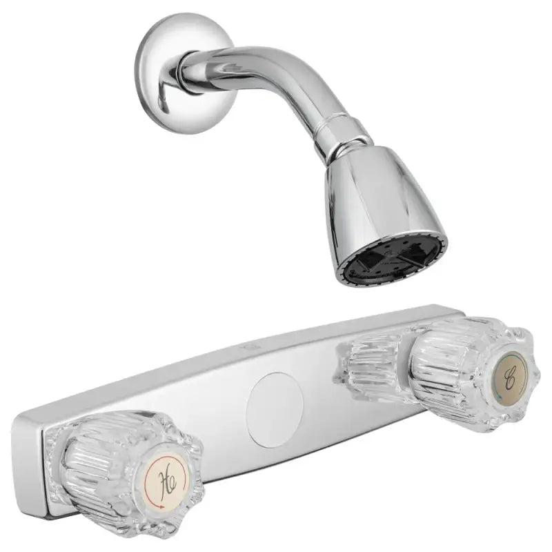 Chrome shower head and faucet from DF-SA601A-CP Dura Faucet for bath tub use