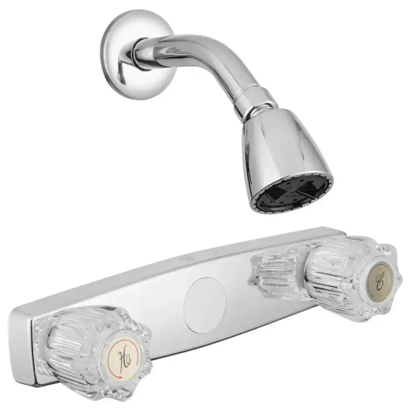Chrome shower head and faucet from DF-SA601A-CP Dura Faucet for bath tub use