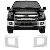 Ford F-150 front with ecoological gloss white bumper overlay and fog light covers