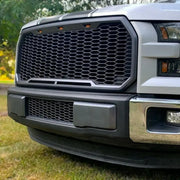 Truck’s custom honeycomb grille in textured black TPO for the DF0311 Ecoological bumper overlay