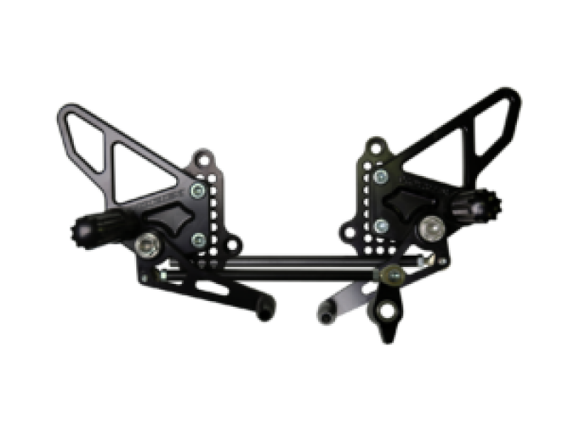 Vortex Racing 07-08 Ducati 1098,08-09 1098R,07-09 1098S,09-11 1198 Adjustable Rearsets- Black - Vortex Racing