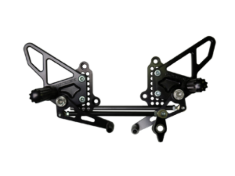 Vortex Racing 07-08 Ducati 1098,08-09 1098R,07-09 1098S,09-11 1198 Adjustable Rearsets- Black - Vortex Racing