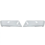 Pair of white automotive bumper corners showcasing DF1010 Ecoological Gloss White Bumper Overlay