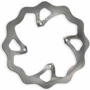 Silver metal bicycle brake rotor with wavy edge design for df349ws skw oversize rotor