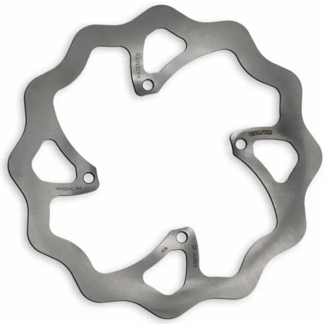Silver metal bicycle brake rotor with wavy edge design for df349ws skw oversize rotor