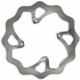 Silver-colored df349ws skw oversize rotor with wavy edges and six mounting holes