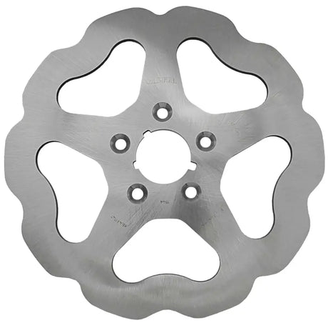 Silver 5-bolt DF682W Rotor with solid wave edge for motorcycle braking performance