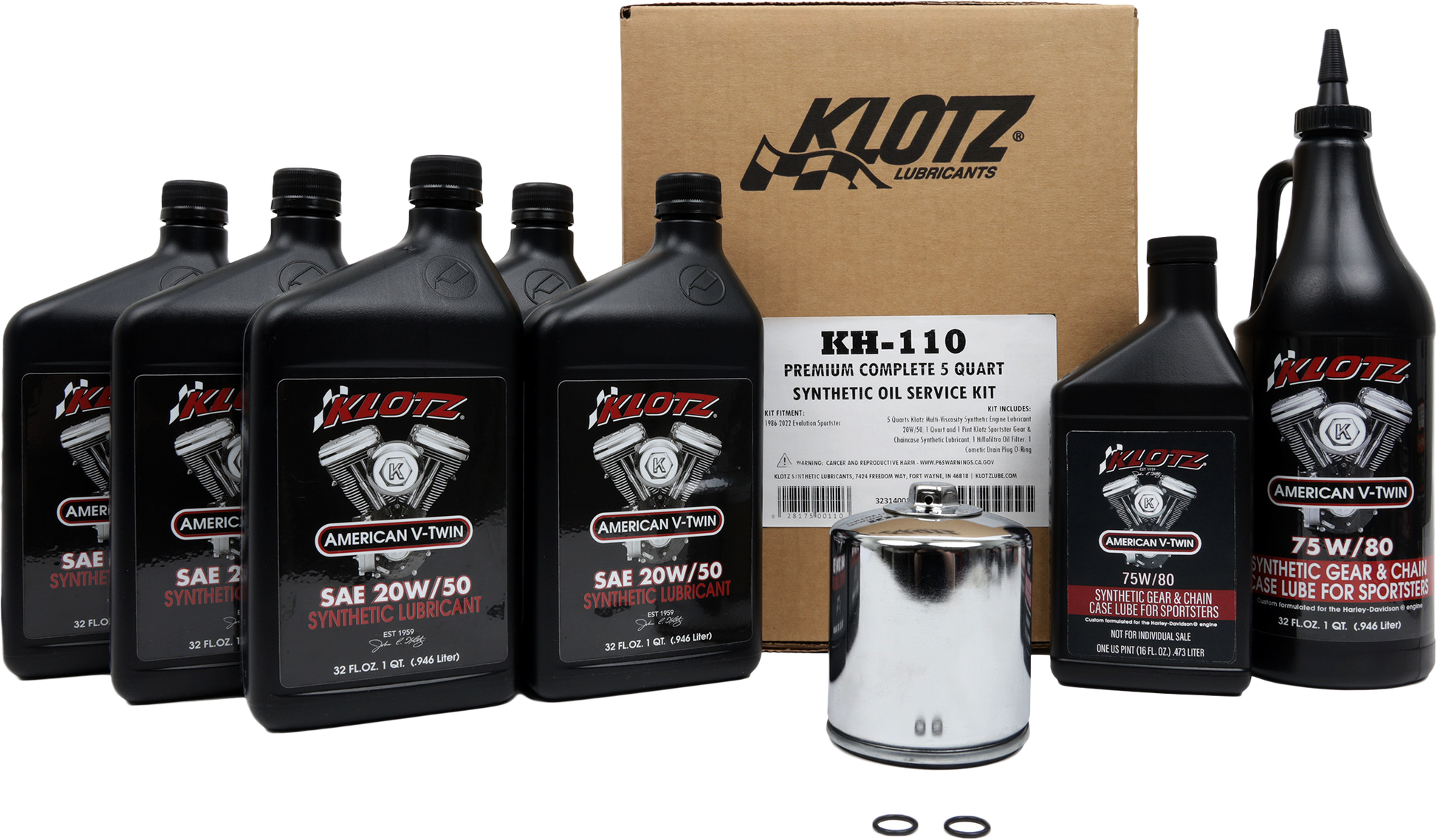 Klotz Premium Complete Synthectic OIL Service KIT 5QT Oil Change Kit KH-110 - Synthetic