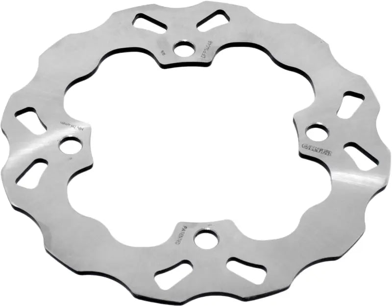 Silver-colored DFP13022 Wave Rotor motorcycle brake rotor with wavy edge and cutouts
