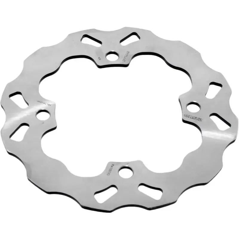 Silver metallic DFP16032 Wave Rotor with wavy edge and multiple mounting holes