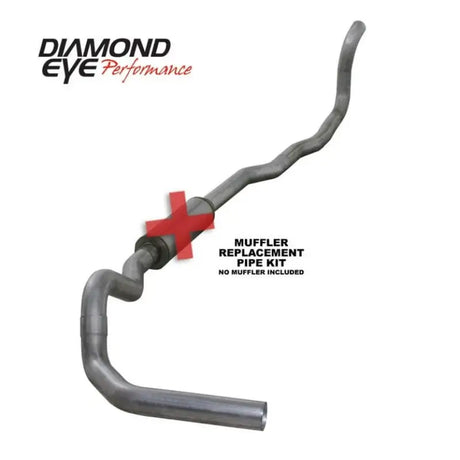 Diamond Eye KIT 4in TB MFLR RPLCMENT PIPE SGL AL: 89-93 DODGE CUMMINS 5.9L 