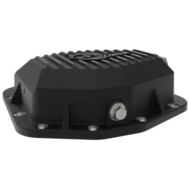 Black Dana M220 differential cover with finned design and magnetic drain plug