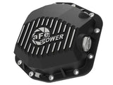 Black differential cover with cooling fins and magnetic drain plug for Dana M220