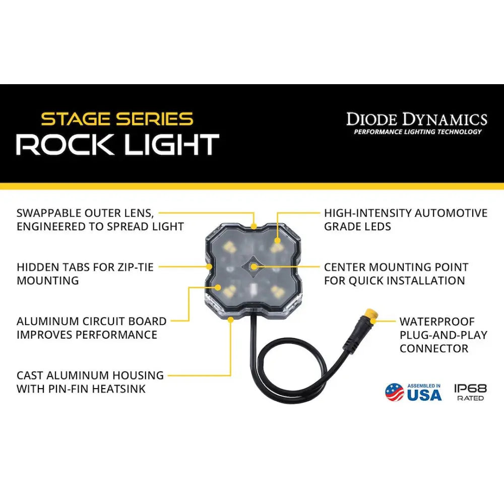 Diode Dynamc Dual Power Levels Underbody Light Kit DD7742 - Single-Color Rock MID-Size