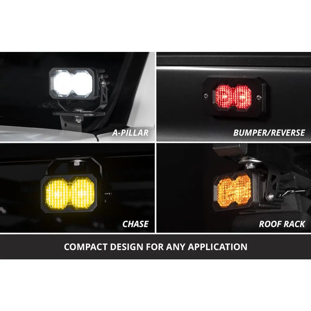 Diode Dynamc Limited Lifetime Warranty Driving/ Fog Light DD8124P - White C2 2.0 Pro Flood Flush Rbl