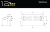Diode Dynamics 12 In LED Light Bar Single Row Straight - Amber Wide Each Stage Series - DD5045S