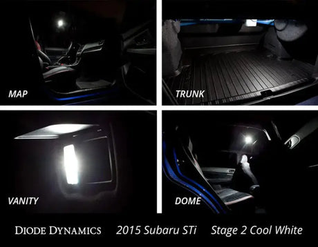 Diode Dynamics 15-19 Subaru WRX Interior Light Kit Stage 1 - Cool - White - Lights