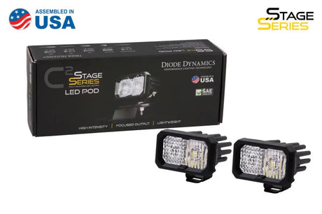Diode Dynamics Stage Series 2 In LED Pod Pro - White Combo Standard ABL (Pair) - DD6409P