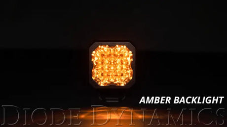 Diode Dynamics Stage Series C1 LED Pod Sport - Yellow Wide Standard ABL (Pair) - DD6443P