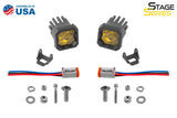 Diode Dynamics Stage Series C1 LED Pod Sport - Yellow Wide Standard ABL (Pair) - DD6443P