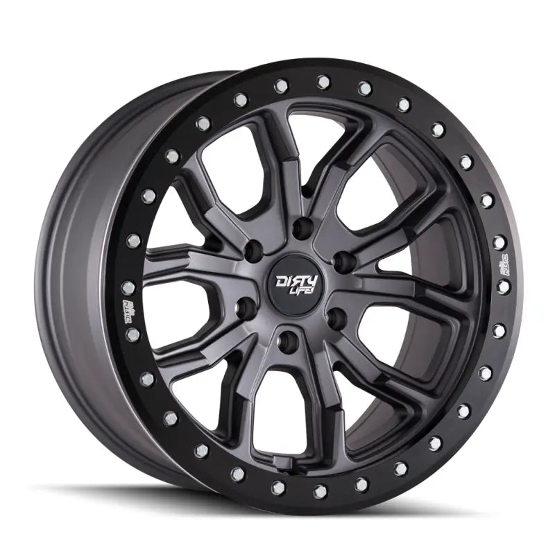 Dirty Life 9303-7973MGT12 Dirty Life 9303 DT-1 17x9/5x127 BP/-12mm Offset/78.1mm Hub Matte Gunmetal Wheel - Beadlock