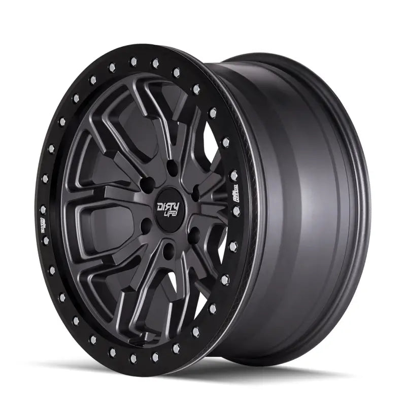 Dirty Life 9303-7973MGT12 Dirty Life 9303 DT-1 17x9/5x127 BP/-12mm Offset/78.1mm Hub Matte Gunmetal Wheel - Beadlock