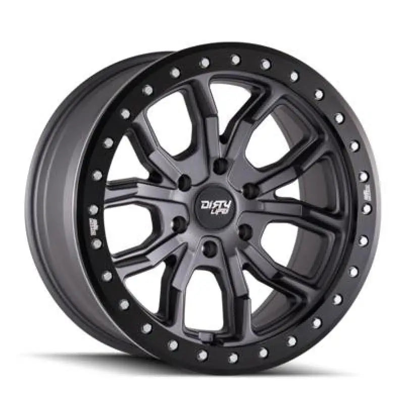 Dirty Life 9303-7973MGT12 Dirty Life 9303 DT-1 17x9/5x127 BP/-12mm Offset/78.1mm Hub Matte Gunmetal Wheel - Beadlock