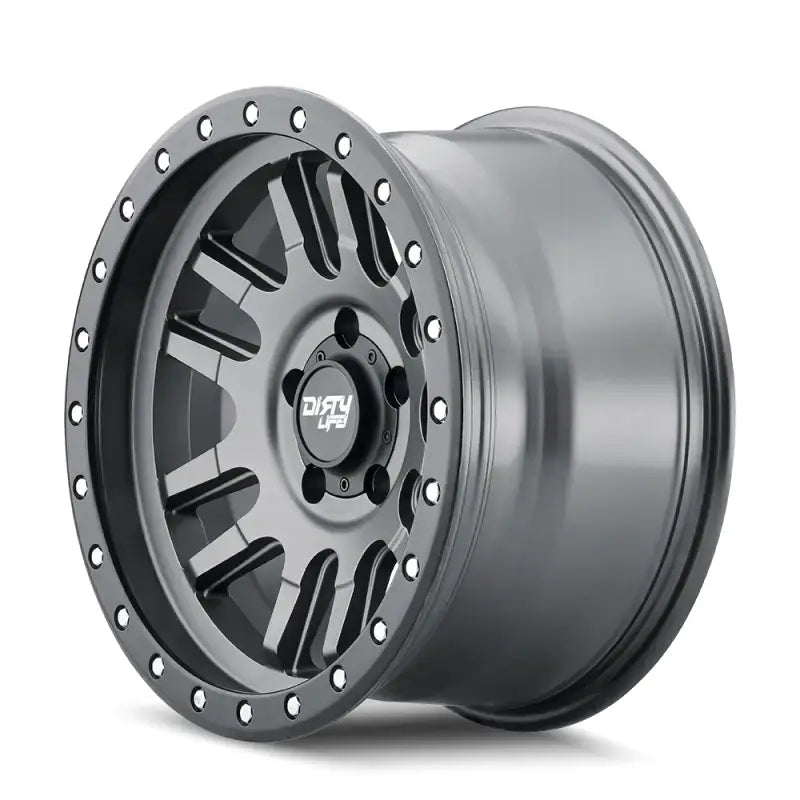 Dirty Life 9309 Canyon Pro 17x9/5x127 BP/-38mm Offset/71.5mm Hub Satin Graphite Wheel - Beadlock - Truck & Automotive