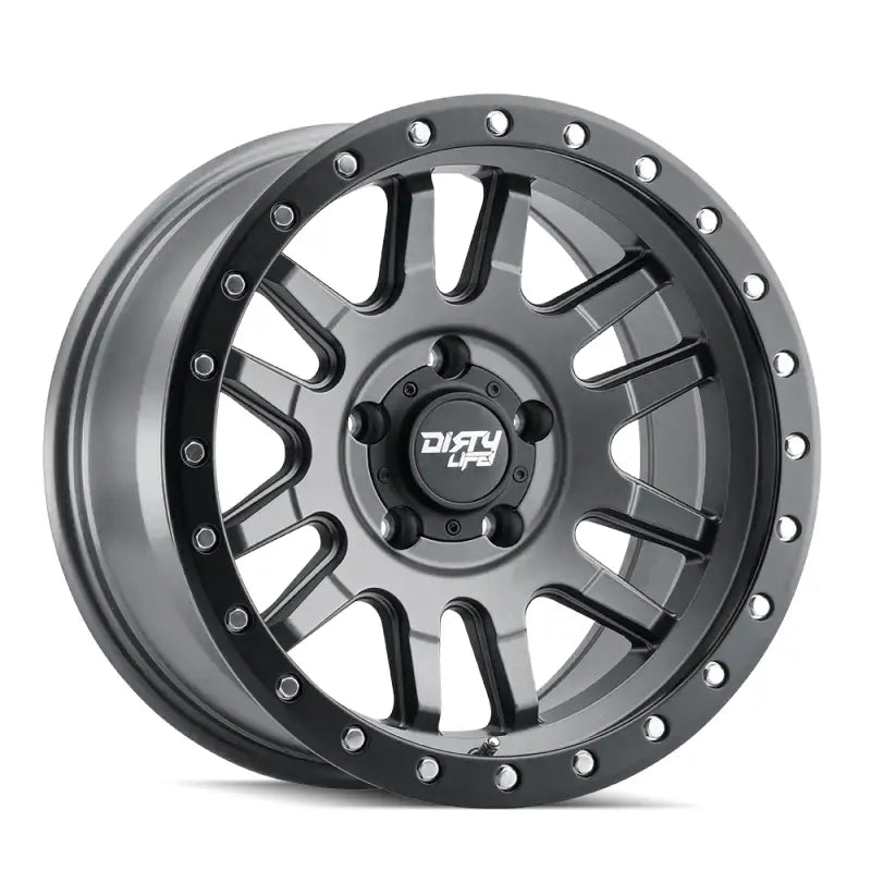Dirty Life 9309 Canyon Pro 17x9/5x127 BP/-38mm Offset/71.5mm Hub Satin Graphite Wheel - Beadlock - Truck & Automotive