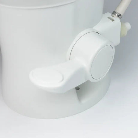 Dometic 300 Series RV Toilet with Easy Clean Design features a pedal flush and triple-jet bowl rinse for effortless maintenance.