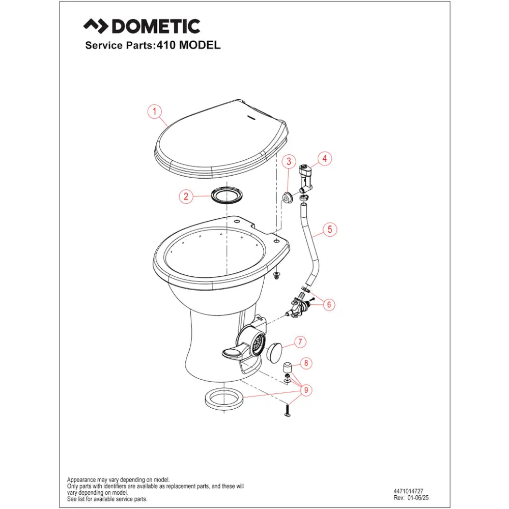 Dometic RV Toilets: Dometic 410 RV Toilet Bone Tall 18 Inch 9610008260