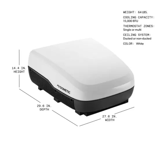 Dometic FJXM3573MWHCS Dometic FreshJet 3 15K Mechanical Commercial White RV Air Conditioner 9610007866