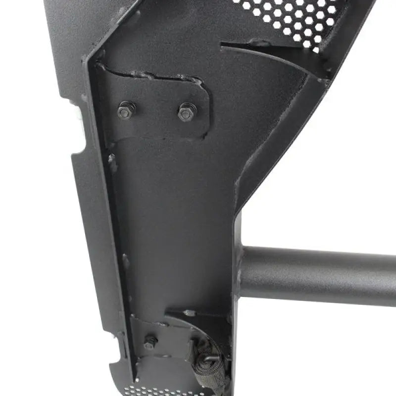 Black textured steel tubular lower half door with ball handle and door retention straps for Jeep JKU by Go Rhino.