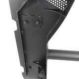 Black textured steel tubular lower half door with ball handle and door retention straps for Jeep JKU by Go Rhino.