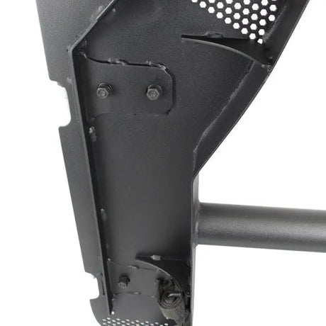 Black textured steel tubular lower half door with ball handle and door retention straps for Jeep JKU by Go Rhino.