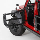 Door Tubular Lower Half; With Ball Handle; Textured; Black; Steel; Single; Retention Straps - Truck & Automotive