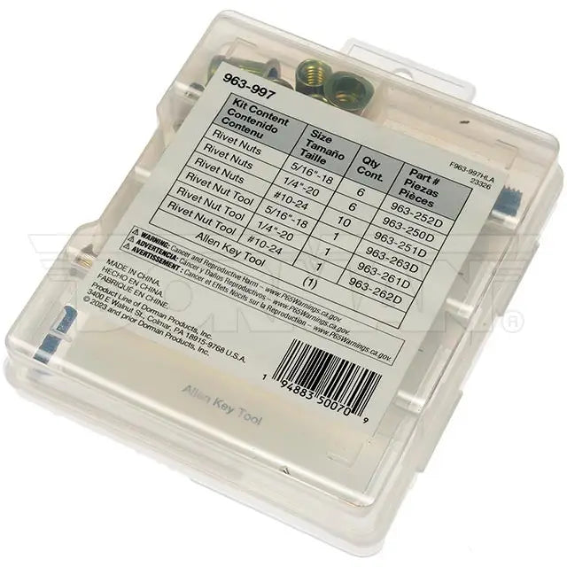 Dorman Limited Lifetime Warranty Fastener Assortment 963-997 - Rivet Nut Tool Kit