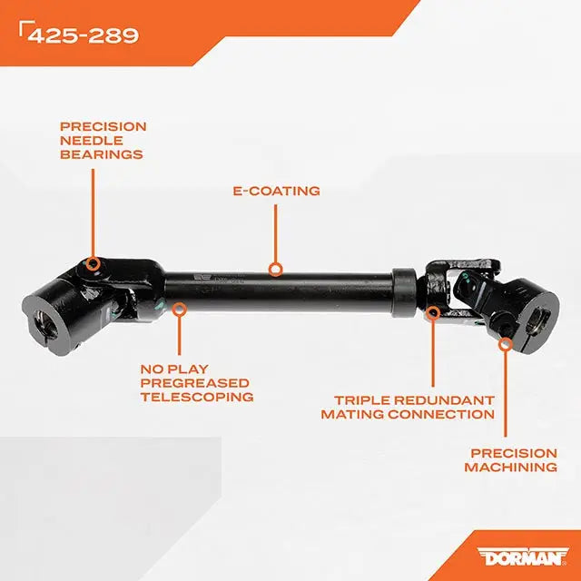 Dorman Limited Lifetime Warranty Steering Shaft 425-289 - Lower Intermediate