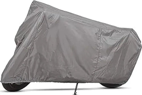 Covered motorcycle with Dowco Sportbike WeatherAll Plus Motorcycle Cover in gray