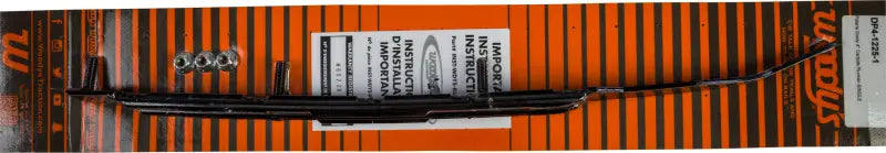 Black wiper blade with installation instructions on orange and brown packaging for DP4-1225 Dooly