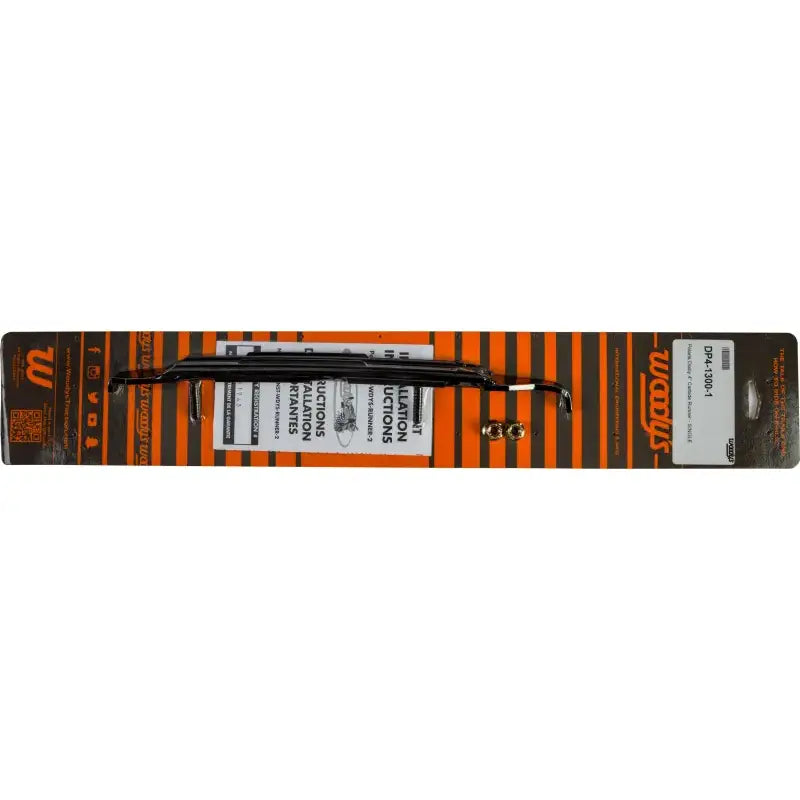 Black automotive wiper blade DP4-1300-10 with instruction sheet and brass nuts