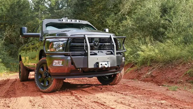 Fab Fours DR19-N4470-1 Full Guard Winch Mount on a 2019+ Ram 2500 truck provides ultimate off-road front-end protection, integrating seamlessly with winch systems, ideal for RV, Automotive, Powersports, and marine enthusiasts, Winches & Hitches, AVADA - Best Sellers, Must Haves