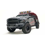 DR19-X4450-1 Fab Fours 2019 Dodge HD Matrix Full Guard on a customized Dodge RAM 3500 truck showcasing rugged protection and aggressive styling.