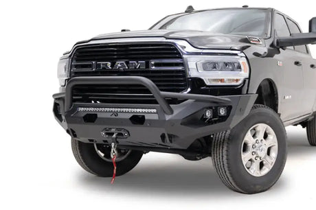 DR19-X4452-1 Fab Fours 2019 Dodge HD Matrix Pre-Runner showcasing heavy-duty construction and sleek design for enhanced off-road protection.