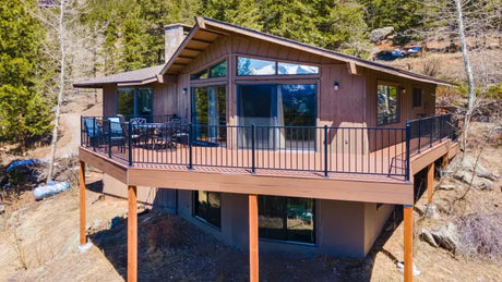 Brown cabin with deck on DR5 Decked truck bed maximizing storage space
