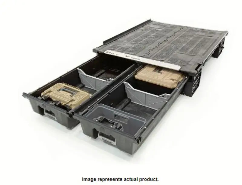 Black truck bed storage system for DR9 Decked Rambox on Ram 1500/2500/3500