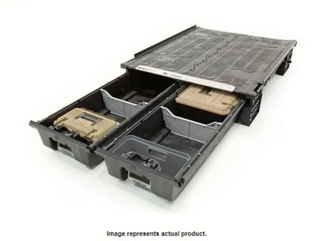 Black truck bed storage system for DR9 Decked Rambox on Ram 1500/2500/3500