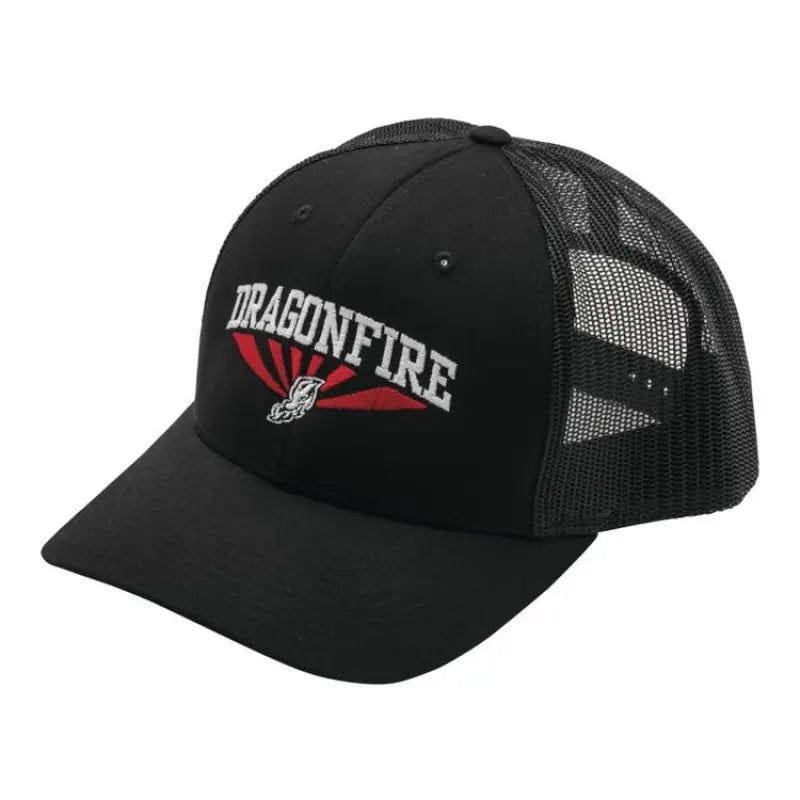 Black trucker hat from DragonFire Racing DFR Az Hat collection for style and comfort