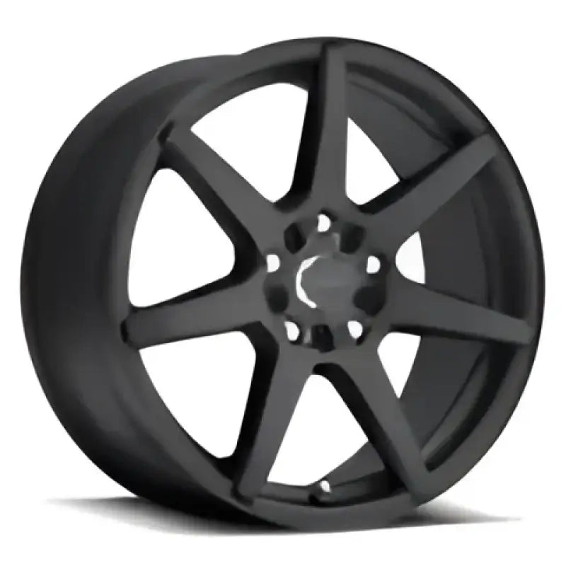 Matte black six-spoke wheel from DragonFire Racing DFR AZ TEE Teal Hi-Vis 2XL